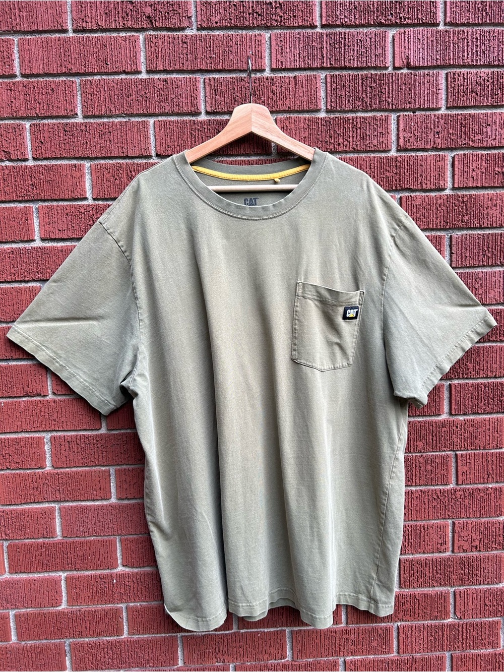 CAT Caterpillar Heavyweight Pocket T-Shirt | Olive Green | 2X